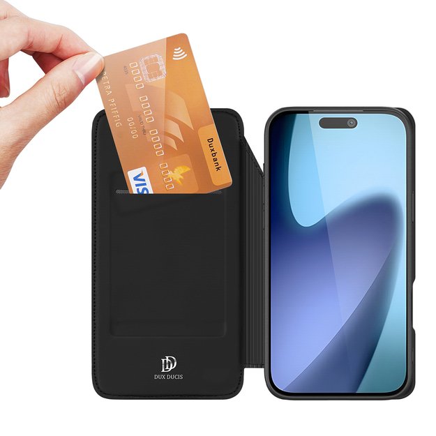 Dux Ducis Skin Pro Case for iPhone 17 Pro with Flip and Card Slot - Black 3