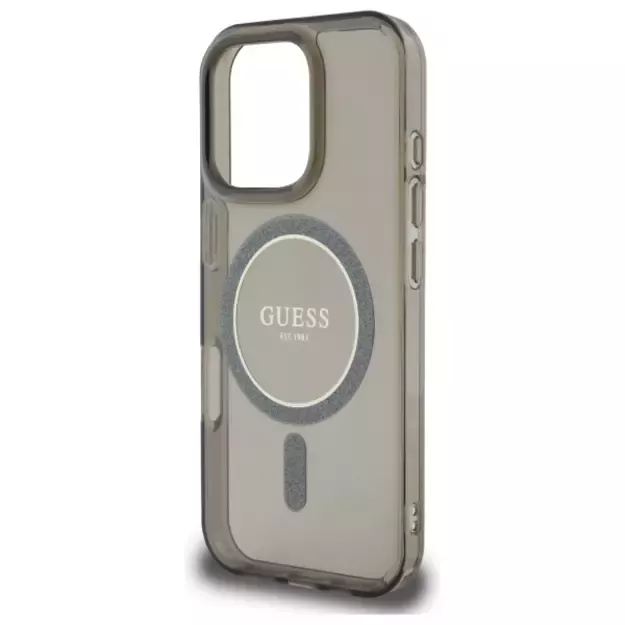 Guess IML Glitter Circle MagSafe case for iPhone 16 Pro - black 12