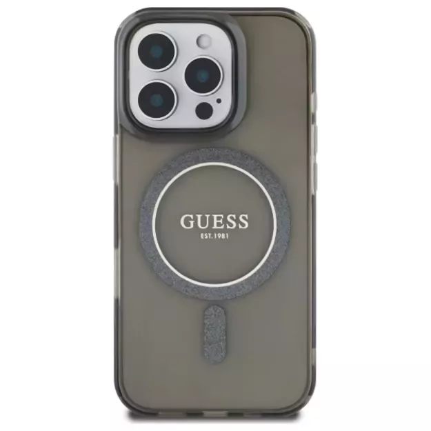 Guess IML Glitter Circle MagSafe case for iPhone 16 Pro - black 9
