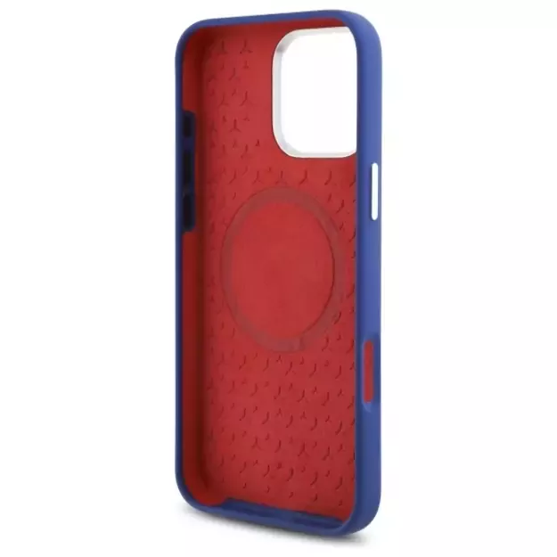 Mercedes Silicone Red Stripe MagSafe Case for iPhone 16 Pro Max - Navy Blue 3