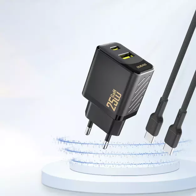 Dudao A26T GaN 25W USB-A, USB-C Charger - Black 2