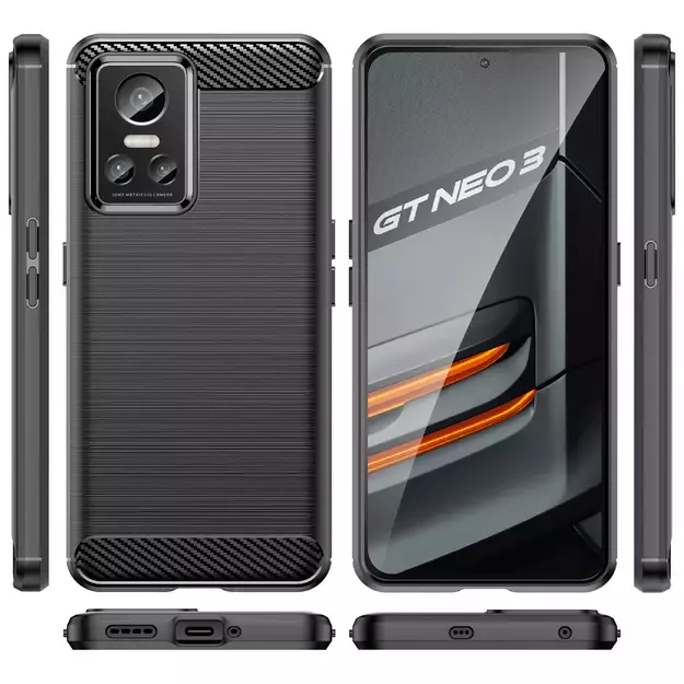 Carbon Case case for Realme GT Neo 3 flexible silicone carbon cover black 13