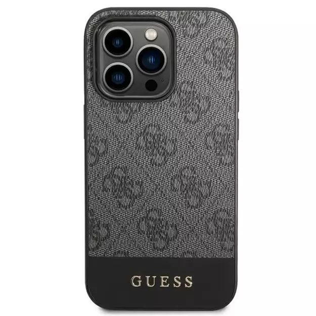 Guess GUHCP14XG4GLGR iPhone 14 Pro Max 6.7&quot  grey/grey hard case 4G Stripe Collection 9