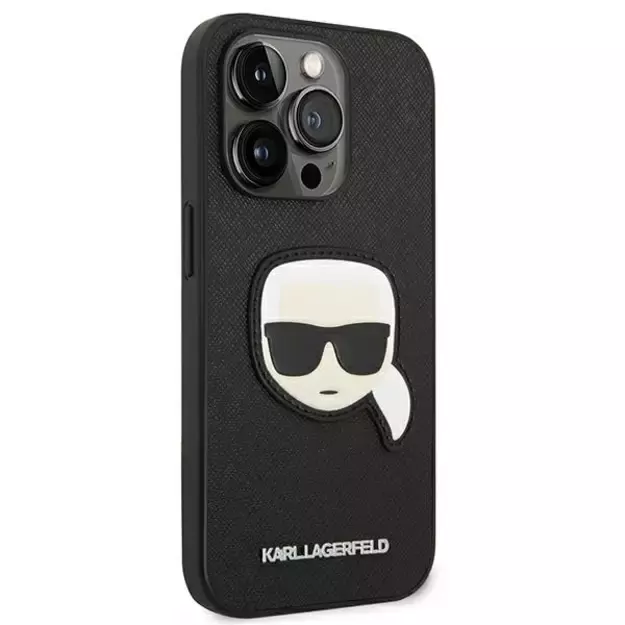 Karl Lagerfeld KLHCP14LSAPKHK iPhone 14 Pro 6,1  czarny/black hardcase Saffiano Karl`s Head Patch 10