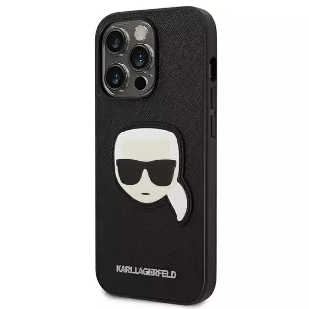Karl Lagerfeld KLHCP14LSAPKHK iPhone 14 Pro 6,1  czarny/black hardcase Saffiano Karl`s Head Patch 8