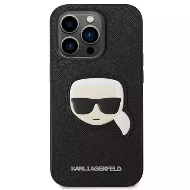 Karl Lagerfeld KLHCP14LSAPKHK iPhone 14 Pro 6,1  czarny/black hardcase Saffiano Karl`s Head Patch 9