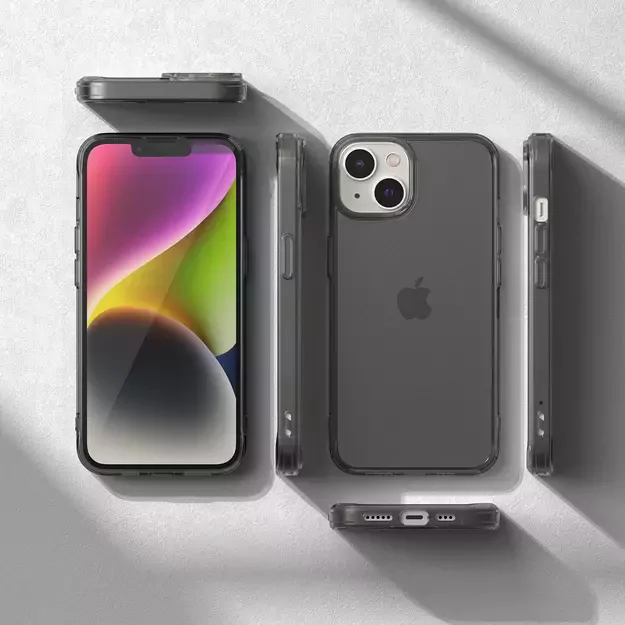 Ringke Fusion Matte case iPhone 14 Plus cover with a gel frame gray 17