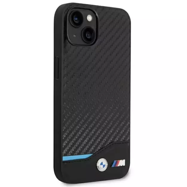 Case BMW BMHCP14M22NBCK iPhone 14 Plus 6.7 &quot black / black Leather Carbon 3