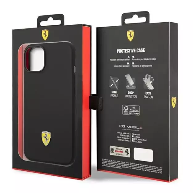 Ferrari FEHCP14SSIBBK iPhone 14 6.1&quot  black/black hardcase Silicone Metal Logo 7