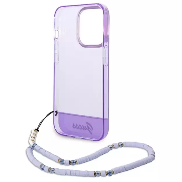 Guess GUHCP14LHGCOHU iPhone 14 Pro 6.1&quot  purple/purple hardcase Translucent Pearl Strap 11