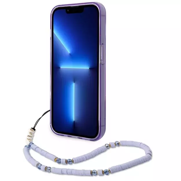 Guess GUHCP14LHGCOHU iPhone 14 Pro 6.1&quot  purple/purple hardcase Translucent Pearl Strap 9