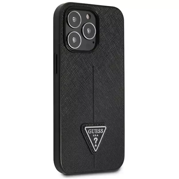 Guess GUHCP14LPSATLK iPhone 14 Pro 6.1&quot  black/black hardcase SaffianoTriangle Logo 2