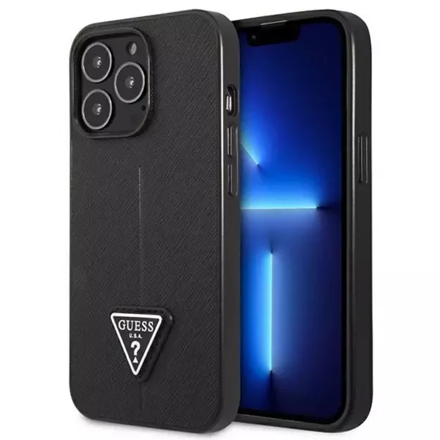 Guess GUHCP14LPSATLK iPhone 14 Pro 6.1&quot  black/black hardcase SaffianoTriangle Logo