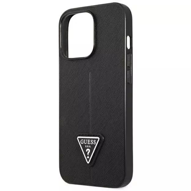 Guess GUHCP14LPSATLK iPhone 14 Pro 6.1&quot  black/black hardcase SaffianoTriangle Logo 4
