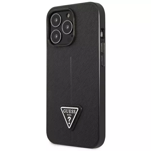 Guess GUHCP14LPSATLK iPhone 14 Pro 6.1&quot  black/black hardcase SaffianoTriangle Logo 1
