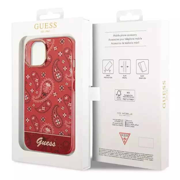 Guess GUHCP14MHGBNHR iPhone 14 Plus 6.7&quot  red/red hardcase Bandana Paisley 7