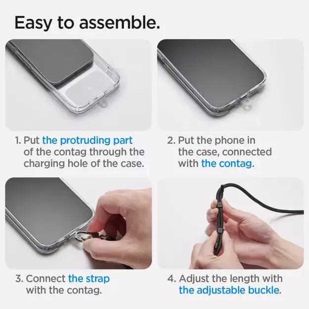 Spigen Universal Set Lanyard and Pendant - White 10