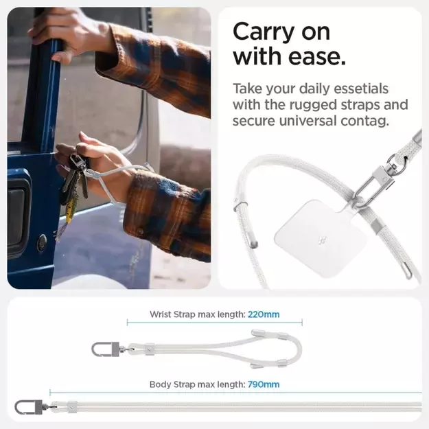 Spigen Universal Set Lanyard and Pendant - White 14