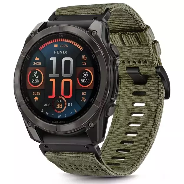 Tech-Protect Nylon strap for Garmin Fenix 5X / 5X PLUS / 6X / 6X PRO / 7X / 8 (51 mm) - green 2