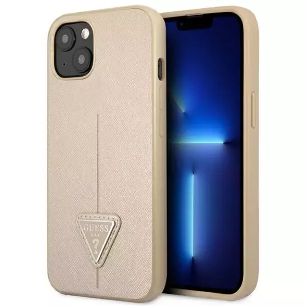 Guess GUHCP14SPSATLE iPhone 14 6,1 &quot beige / beige hardcase SaffianoTriangle Logo