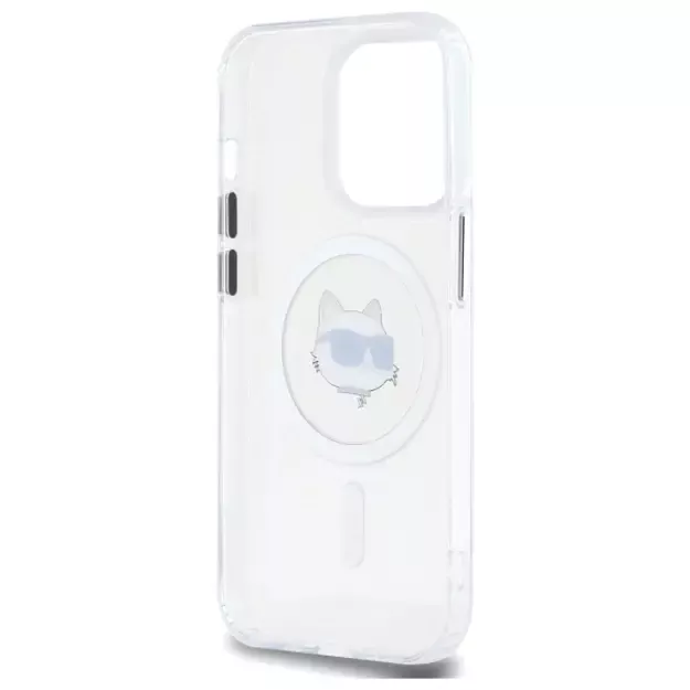 Karl Lagerfeld IML Metal Choupette Head MagSafe iPhone 13 Case - White 6