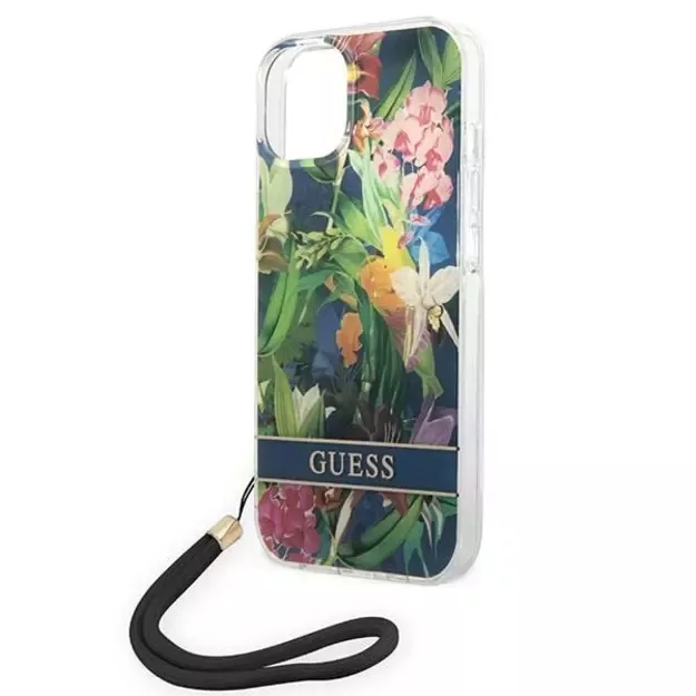 Guess GUOHCP14MHFLSB iPhone 14 Plus 6.7 &quot blue / blue hardcase Flower Strap 10