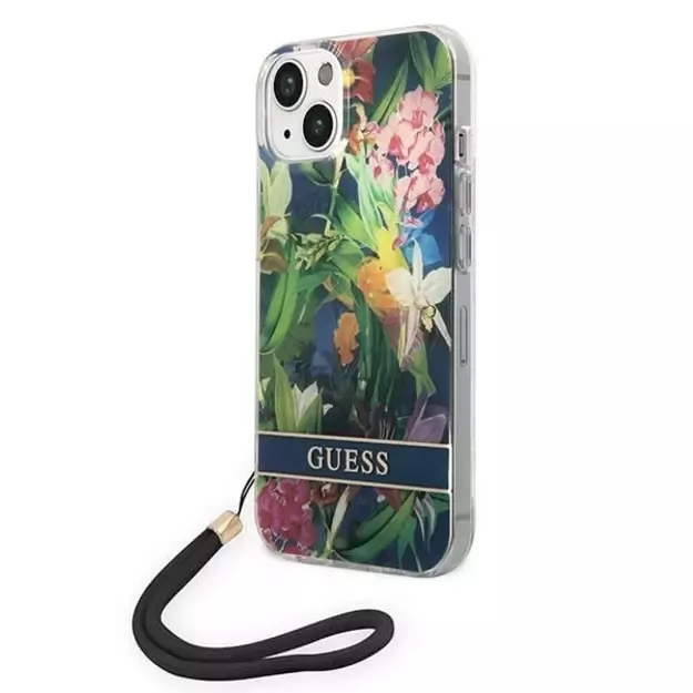 Guess GUOHCP14MHFLSB iPhone 14 Plus 6.7 &quot blue / blue hardcase Flower Strap