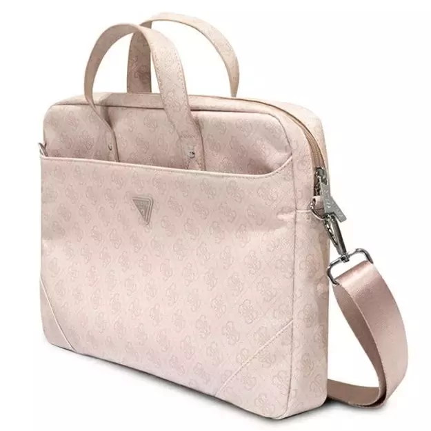 Guess Saffiano 4G Triangle Logo bag for a 16&#39 &#39  laptop - pink 3