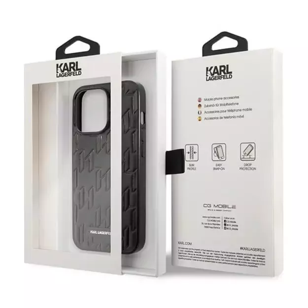 Karl Lagerfeld KLHCP13LMNMP1K iPhone 13 Pro / 13 6.1  hardcase black / black Monogram Plaque 14
