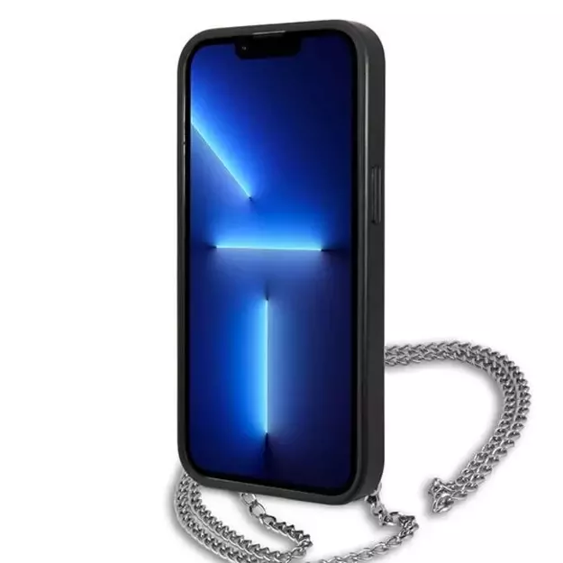 Karl Lagerfeld KLHCP13SPMK iPhone 13 mini 5,4 &quot hardcase black / black Leather Textured and Chain 4