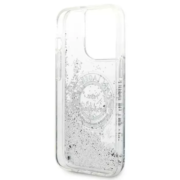 Karl Lagerfeld KLHCP14LLCRSGRS iPhone 14 Pro 6.1  silver / silver hardcase Liquid Glitter RSG 6