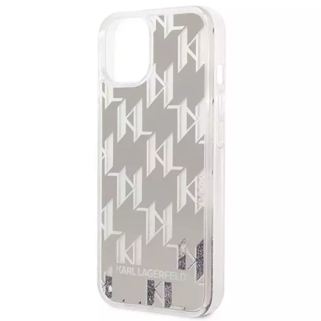 Karl Lagerfeld KLHCP14MLMNMS iPhone 14 Plus 6.7 &quot hardcase silver / silver Liquid Glitter Monogram 14