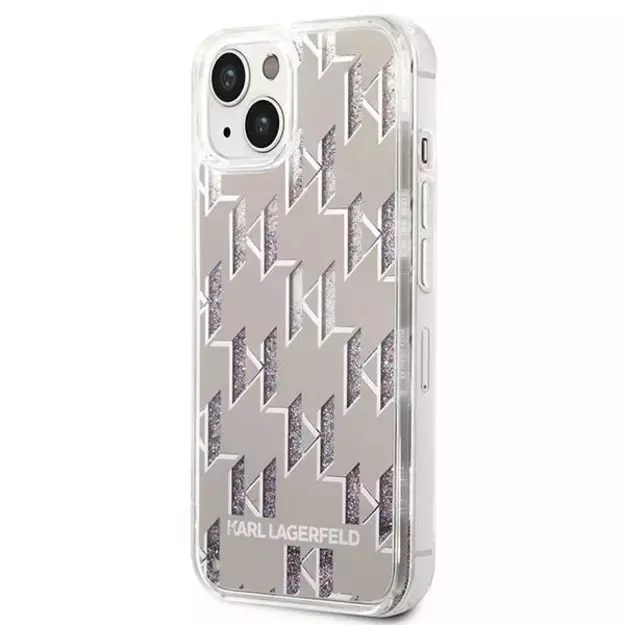 Karl Lagerfeld KLHCP14MLMNMS iPhone 14 Plus 6.7 &quot hardcase silver / silver Liquid Glitter Monogram 10