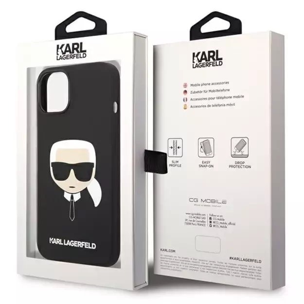 Karl Lagerfeld KLHCP14MSLKHBK iPhone 14 Plus 6.7 &quot hardcase black / black Silicone Karl`s Head 7