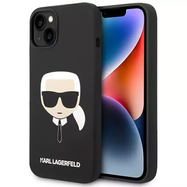 Karl Lagerfeld KLHCP14MSLKHBK iPhone 14 Plus 6.7 &quot hardcase black / black Silicone Karl`s Head