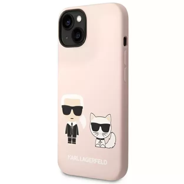 Karl Lagerfeld KLHMP14MSSKCI iPhone 14 Plus 6.7 &quot hardcase light pink / light pink Silicone Karl &amp  Choupette Magsafe 1