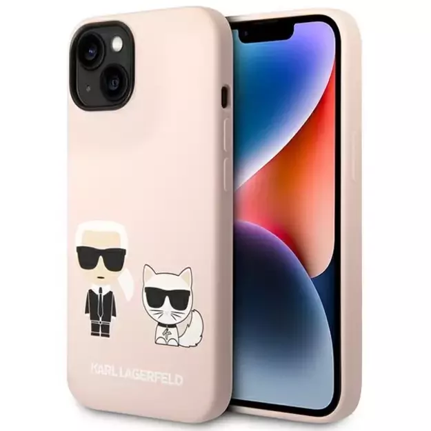 Karl Lagerfeld KLHMP14MSSKCI iPhone 14 Plus 6.7 &quot hardcase light pink / light pink Silicone Karl &amp  Choupette Magsafe