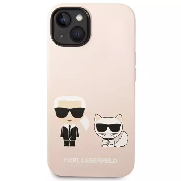 Karl Lagerfeld KLHMP14MSSKCI iPhone 14 Plus 6.7 &quot hardcase light pink / light pink Silicone Karl &amp  Choupette Magsafe 2