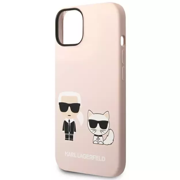 Karl Lagerfeld KLHMP14MSSKCI iPhone 14 Plus 6.7 &quot hardcase light pink / light pink Silicone Karl &amp  Choupette Magsafe 5