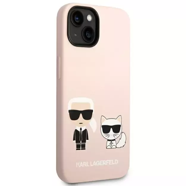 Karl Lagerfeld KLHMP14MSSKCI iPhone 14 Plus 6.7 &quot hardcase light pink / light pink Silicone Karl &amp  Choupette Magsafe 3