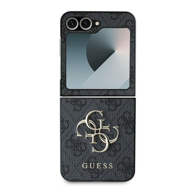 Guess Leather 4G Metal Logo Case for Samsung Galaxy Z Flip 6 - Black 1