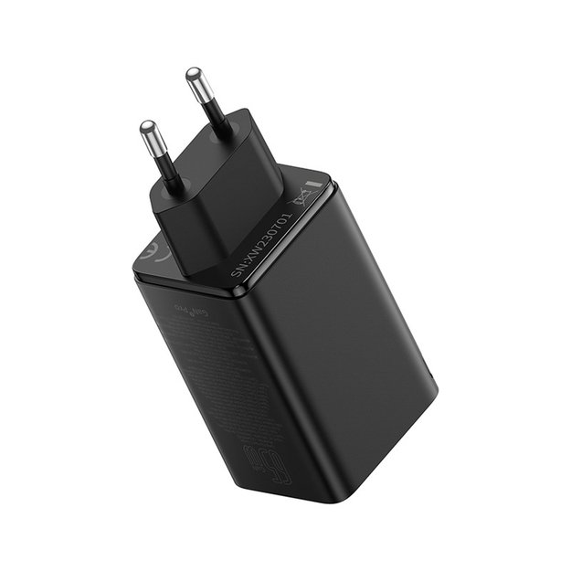 Baseus GaN6 Pro Charger 65W 2 x USB-C 2 x USB-A with Black USB-C Cable 100W 1m - Black 5