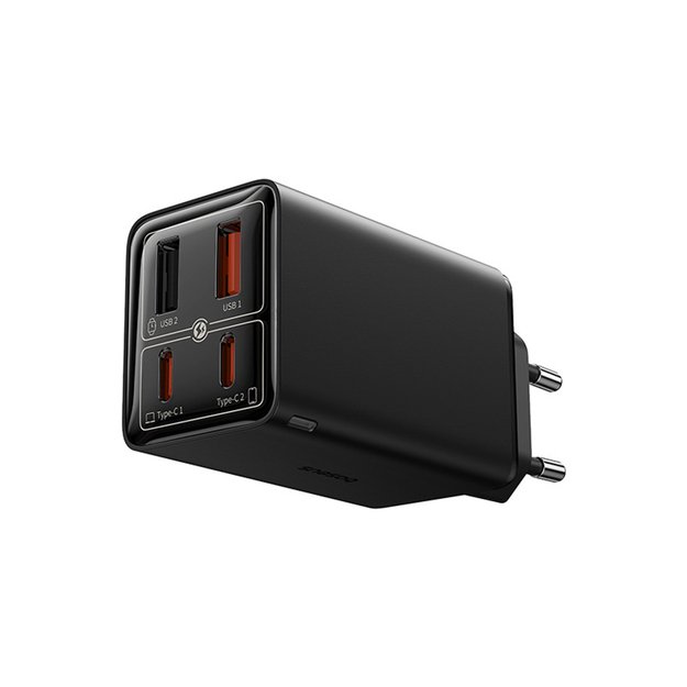 Baseus GaN6 Pro Charger 65W 2 x USB-C 2 x USB-A with Black USB-C Cable 100W 1m - Black 6