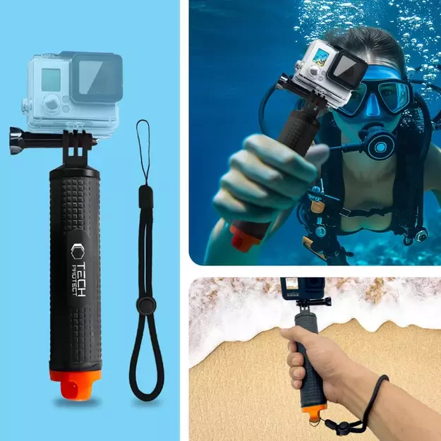 Tech-Protect GA100 Hand Grip for GoPro / DJI - Black 9