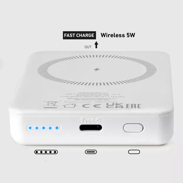 Powerbank SBS TEBB5000MAG1CW 5000 mAh USB-C, MagSafe compatible - white 17