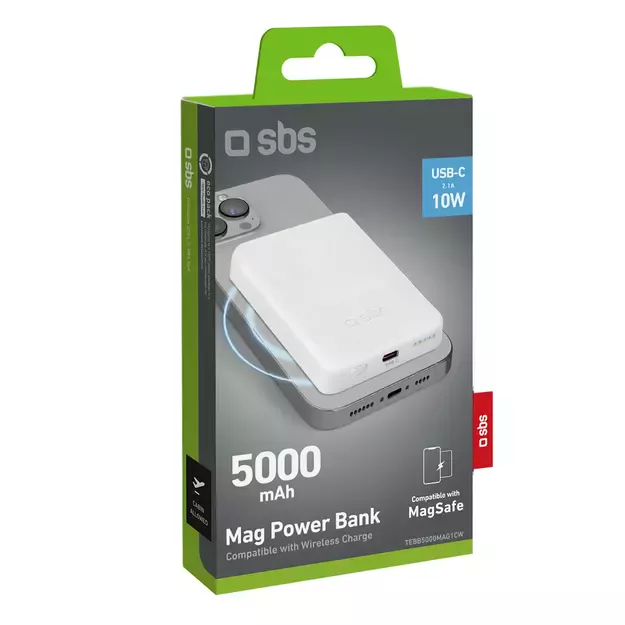 Powerbank SBS TEBB5000MAG1CW 5000 mAh USB-C, MagSafe compatible - white 10