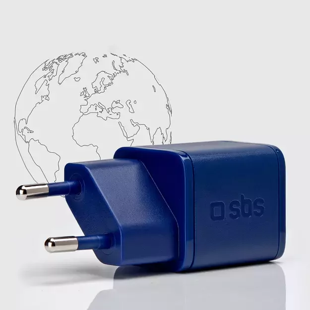 SBS TETRGAN1C20B 20W GaN Wall Charger with Power Delivery - Blue 3