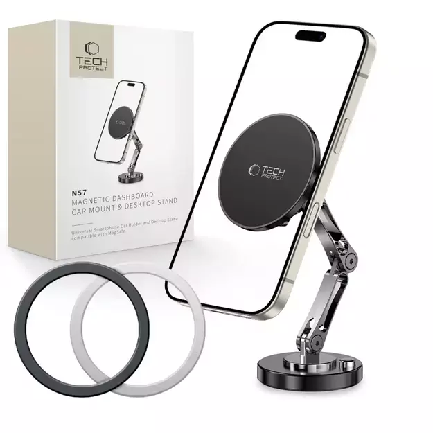 Tech-Protect N57 Magnetic MagSafe Car/Desk Mount - Black