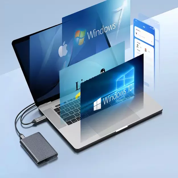 Kieszeń dyskowa podwójna Orico AM2C3-2SN na dwa dyski M.2 SATA+NVME USB-C 3.2 6Gb/s / 10Gb/s - szara 4