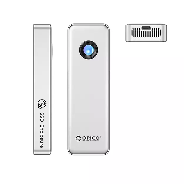 Orico OUM2-G20 M.2 NVME USB-C 3.2 20Gb/s Disk Drive - Silver 1